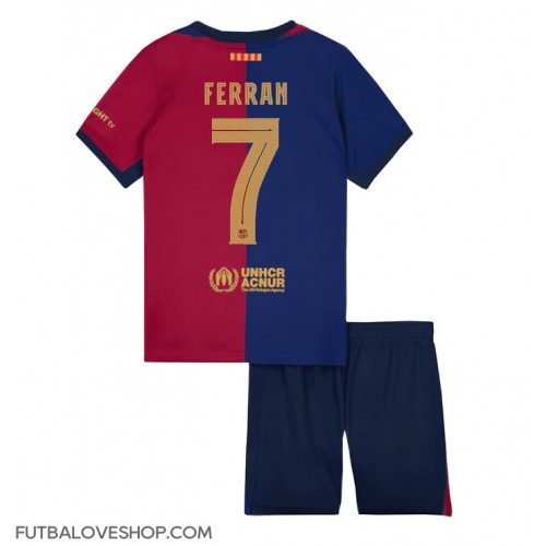 Dres Barcelona Ferran Torres #7 Domáci pre deti 2024-25 Krátky Rukáv (+ trenírky)